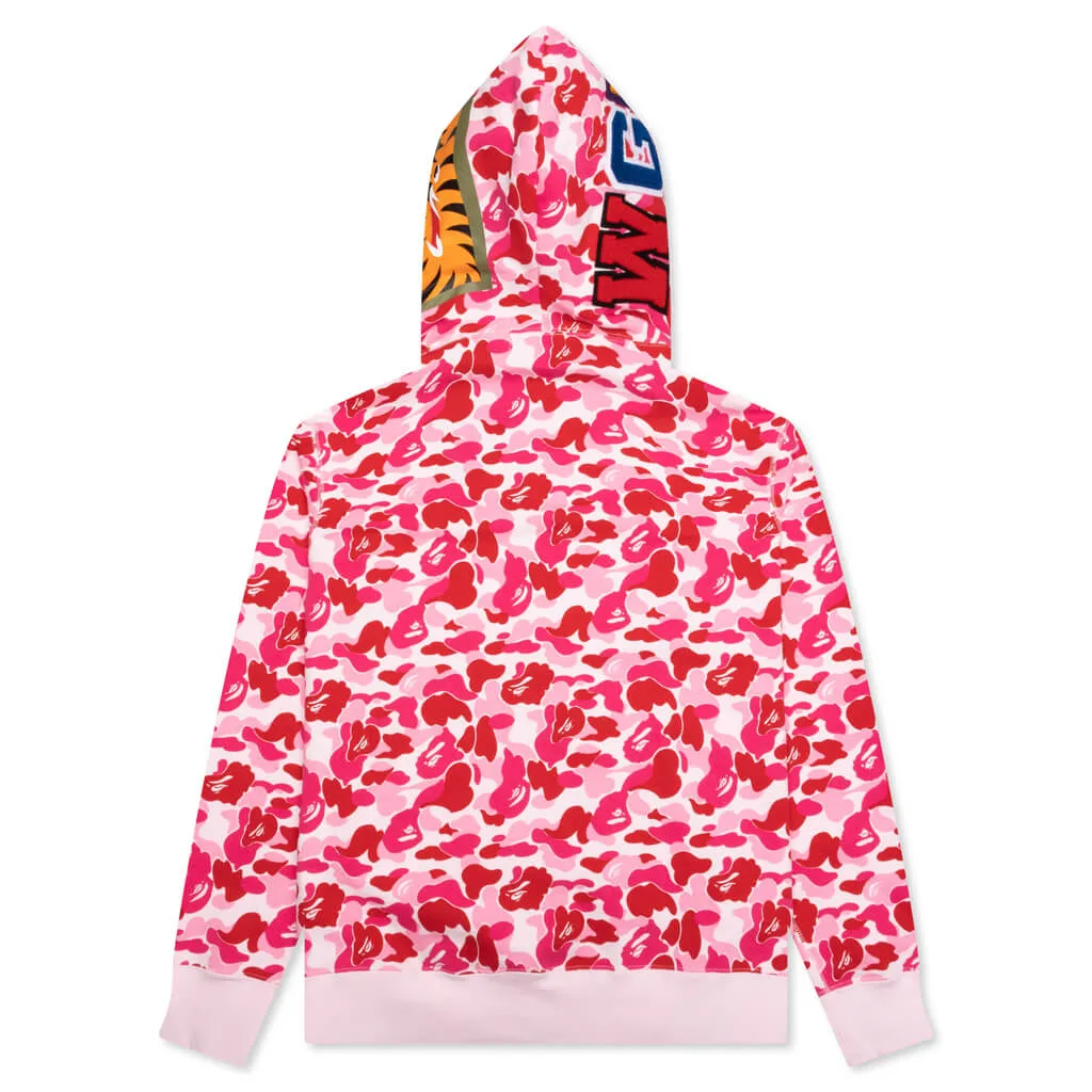 Abc Camo Shark Full Zip Hoodie - Pink