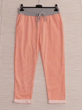 Anne   Kate Italian Ragusa Stripe Orange Pants 14-18