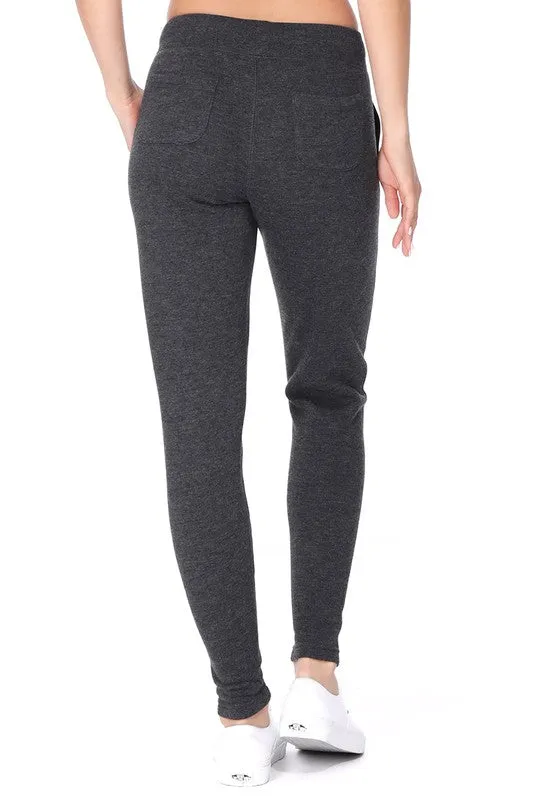 Basic Ladies Jogger Pants in Heather Grey