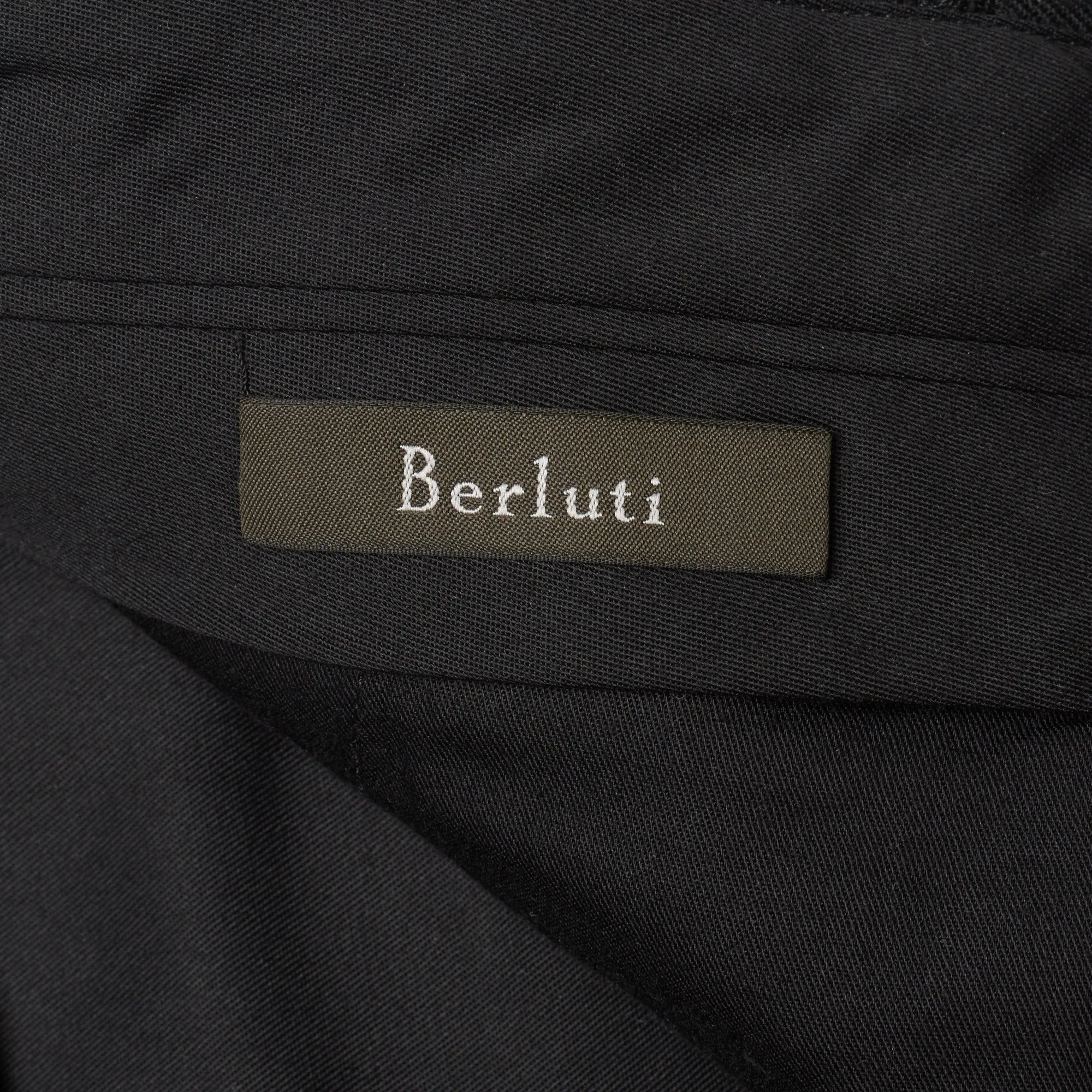 BERLUTI Paris Black Twill Virgin Wool Blend Slim Fit Chino Pants EU 50 NEW US 34