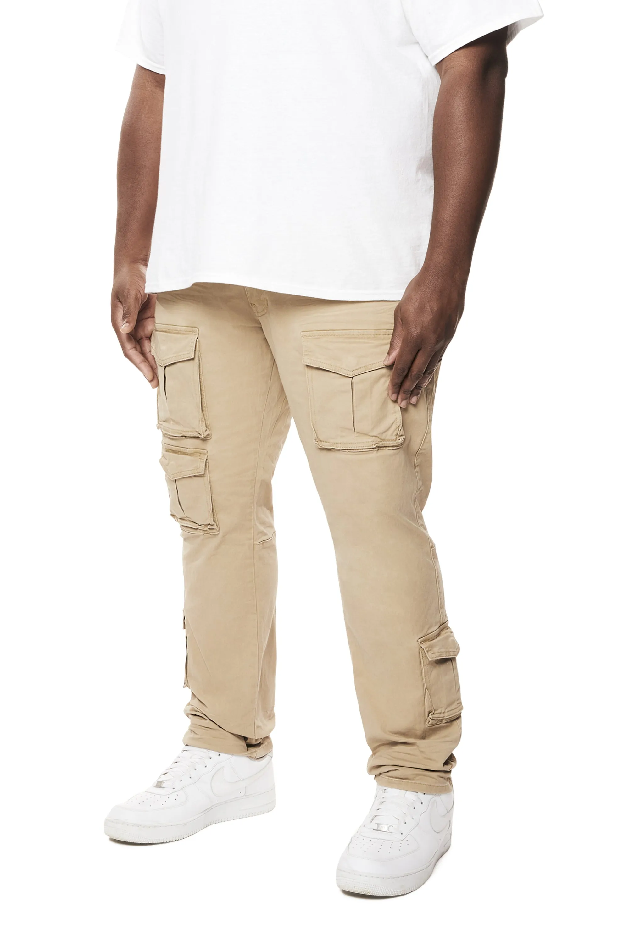 Big and Tall - 10 Pocket Twill Pants - Khaki