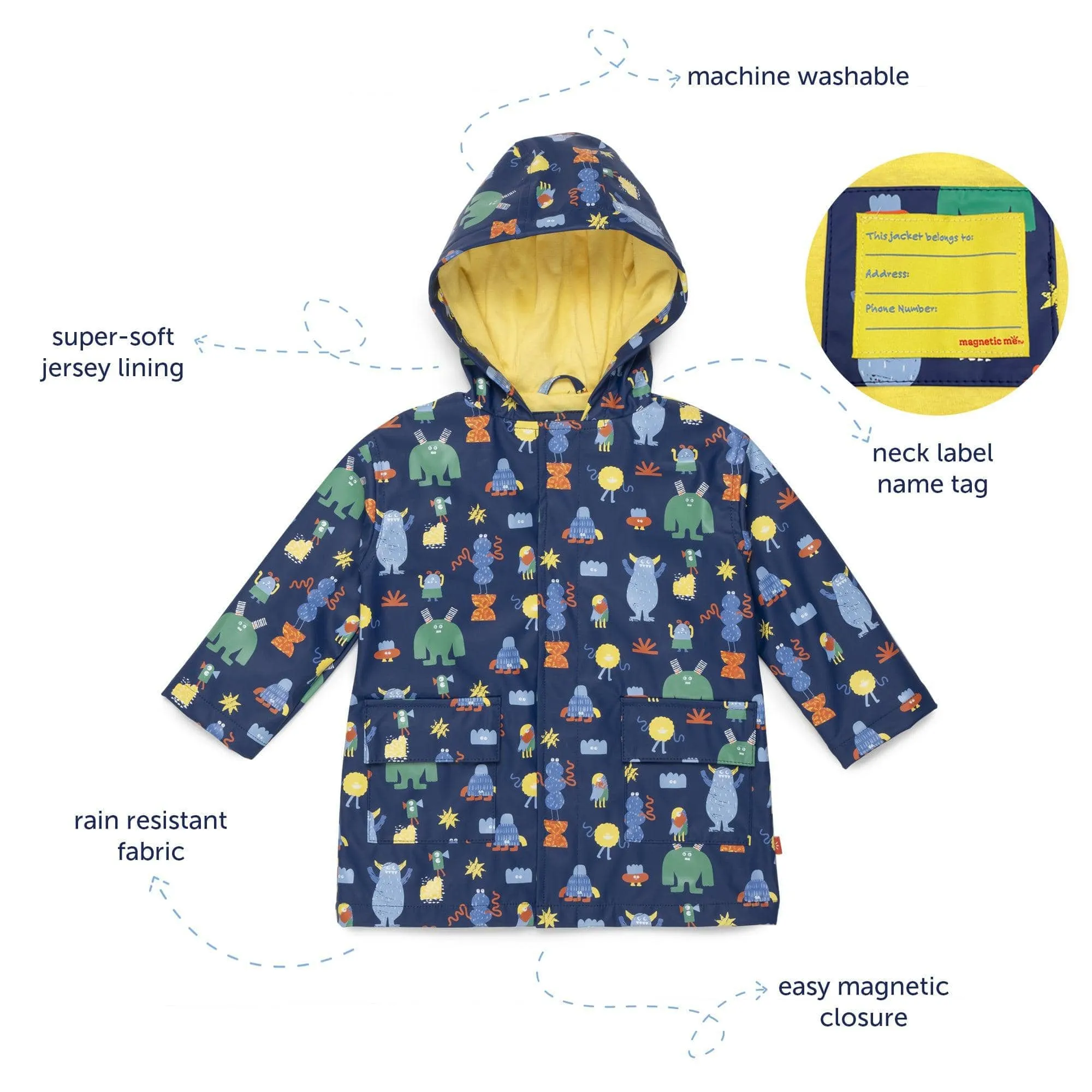 blue polka dot emoji magnetic singing in the raincoat