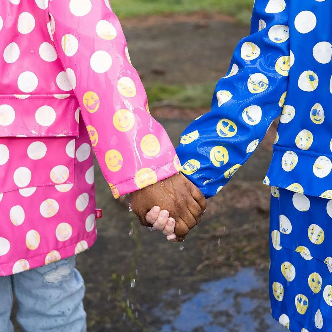 blue polka dot emoji magnetic singing in the raincoat