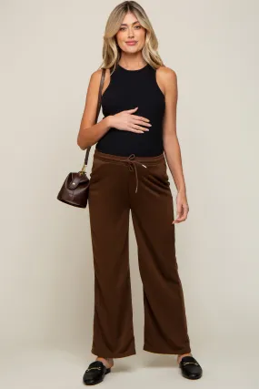 Brown Wide Leg Maternity Lounge Pants