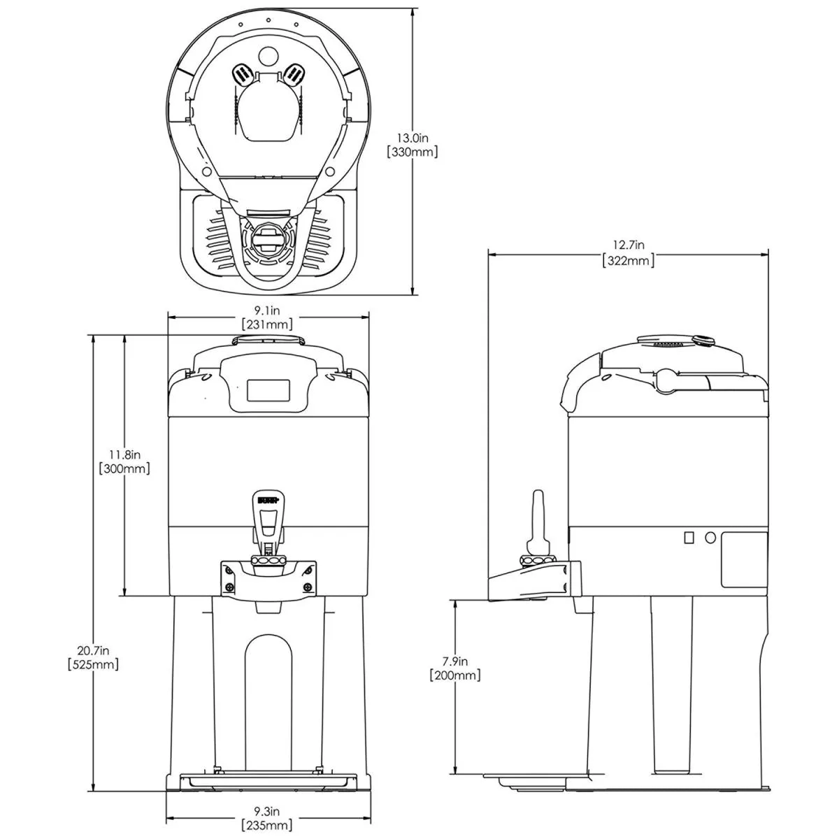 BUNN 1 Gallon ThermoFresh Server w/ Base