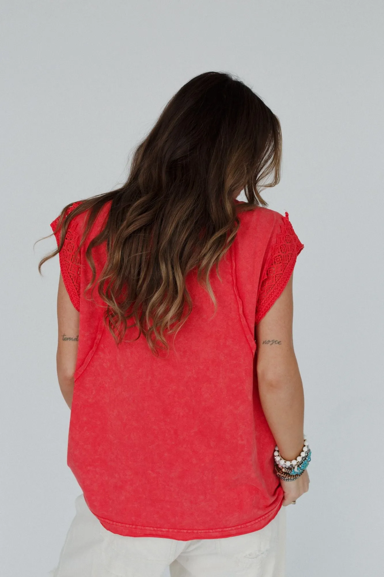 Clean Cut Short Sleeve Top - Red