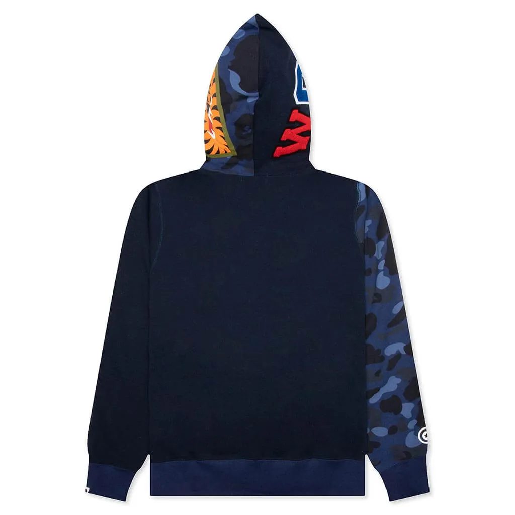 Color Camo Shark Full Zip Hoodie - Navy