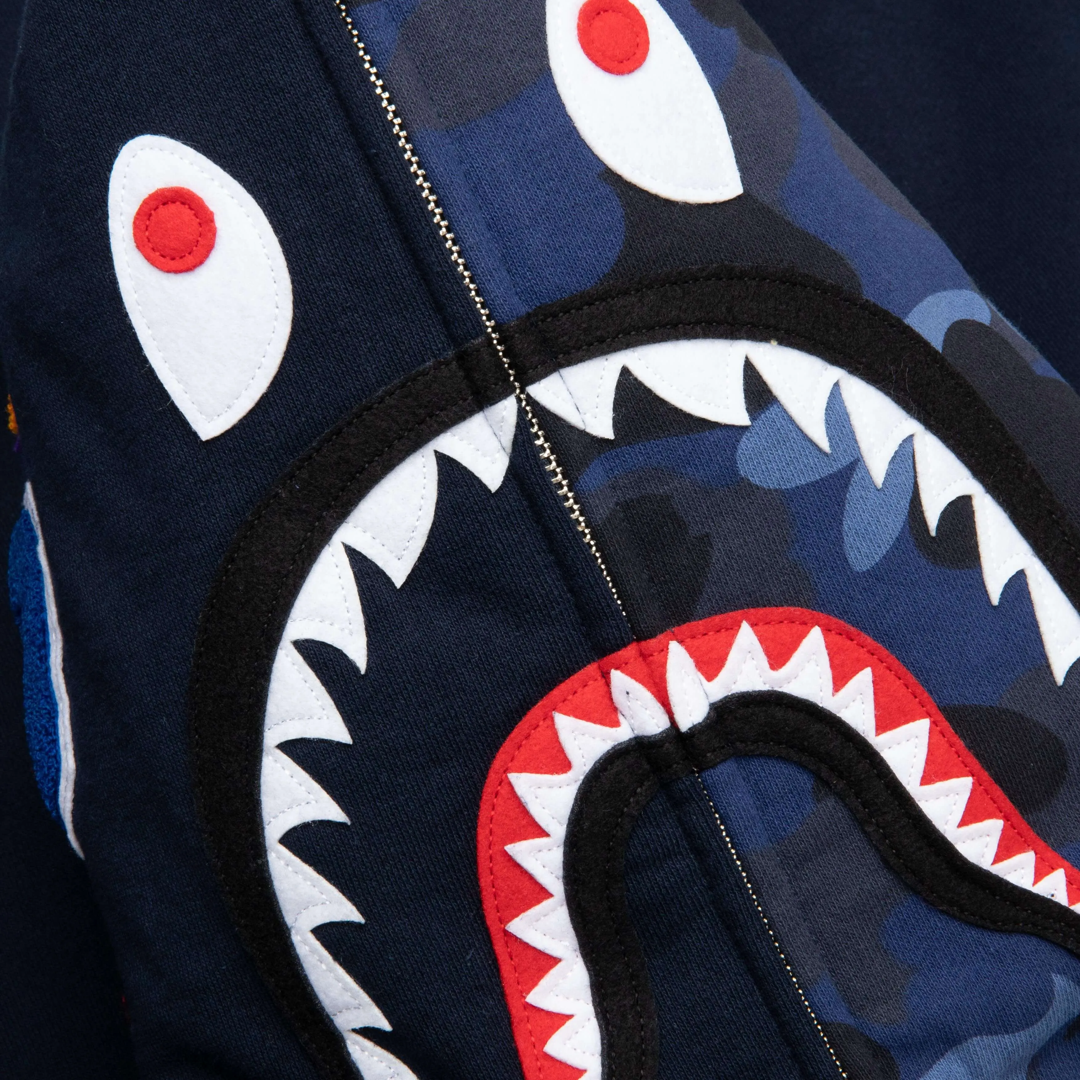 Color Camo Shark Full Zip Hoodie - Navy