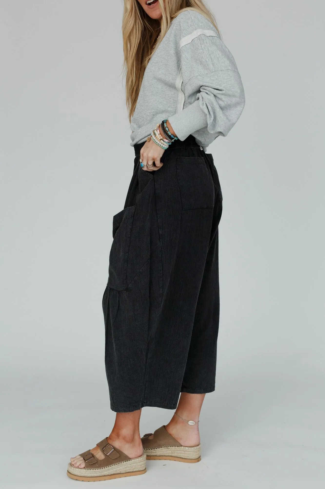 Country Mile Wide Leg Pants - Black