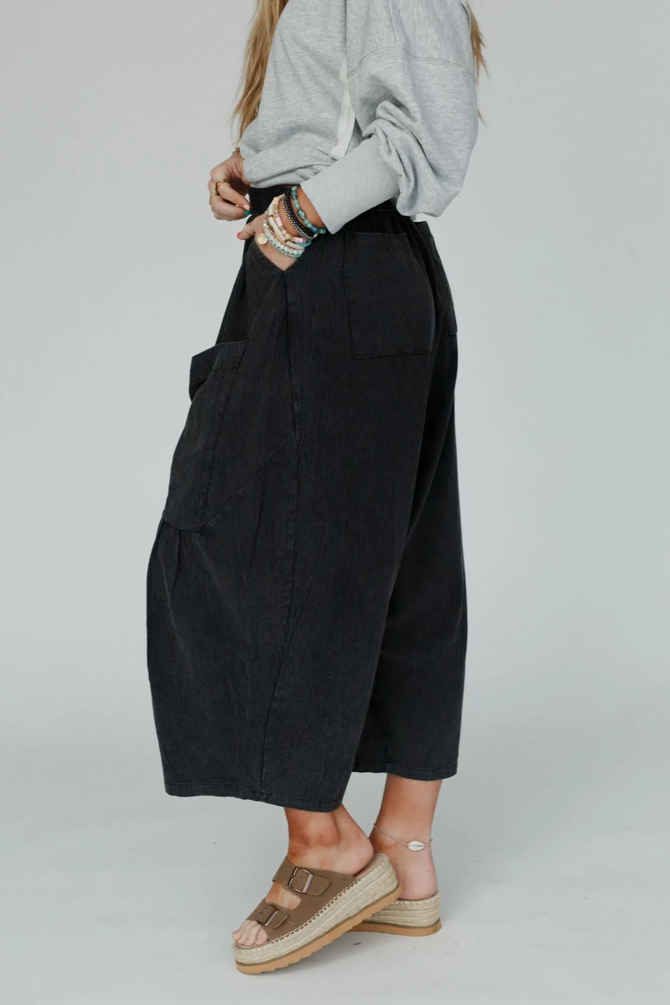 Country Mile Wide Leg Pants - Black