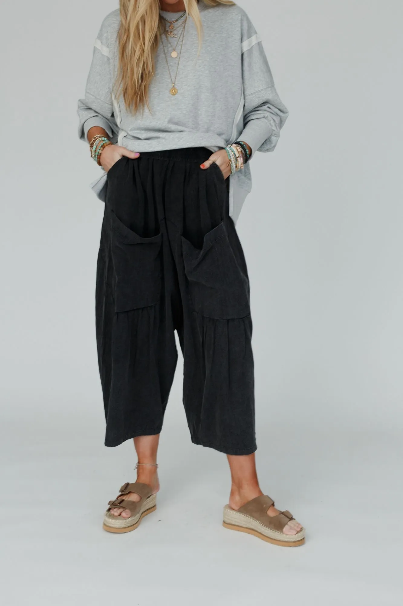 Country Mile Wide Leg Pants - Black