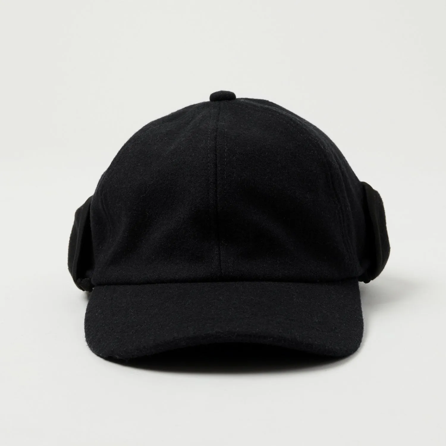 Crown Cap 6 Panel Melton Cap - Black