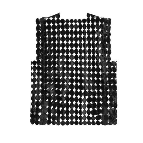 Edgy Circle Pattern Net Vest