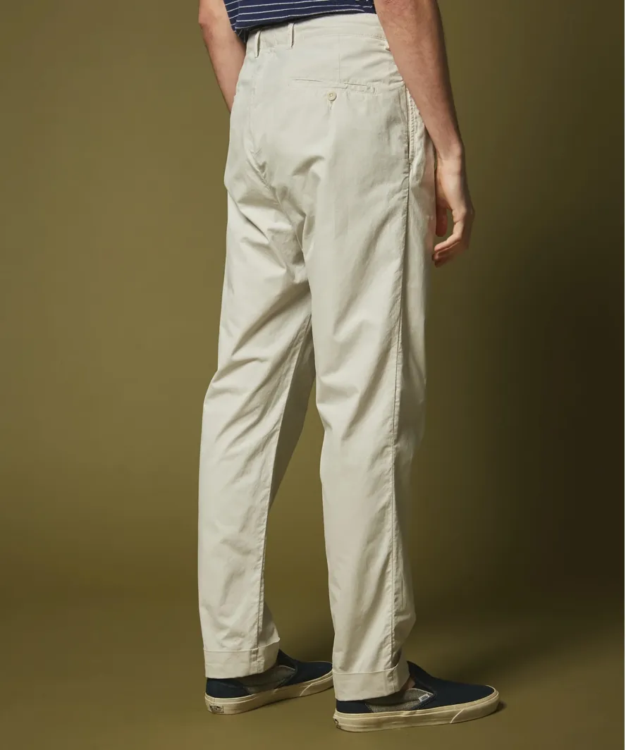 Hartford France Tom Pleated Light Chino - Chalk