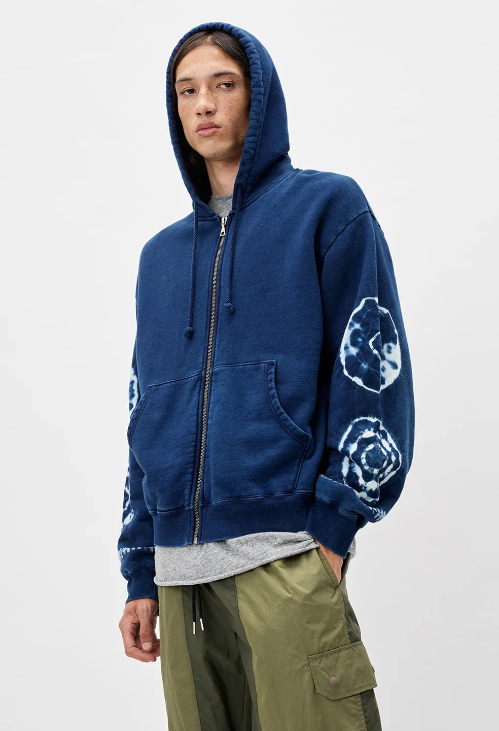 Indigo Shibori Full Zip / Indigo