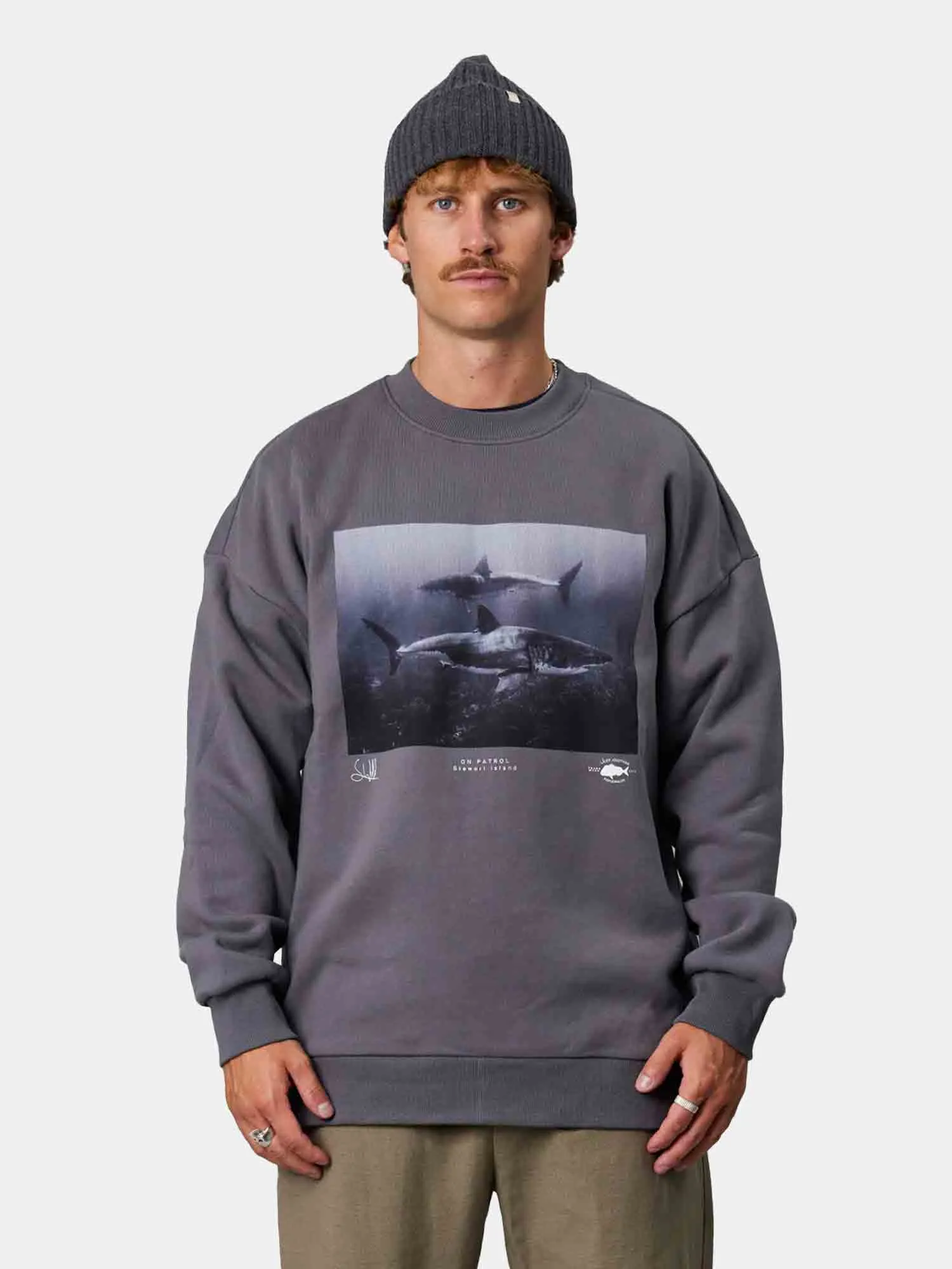 Just Another Fisherman On Patrol Crewneck - Shadow