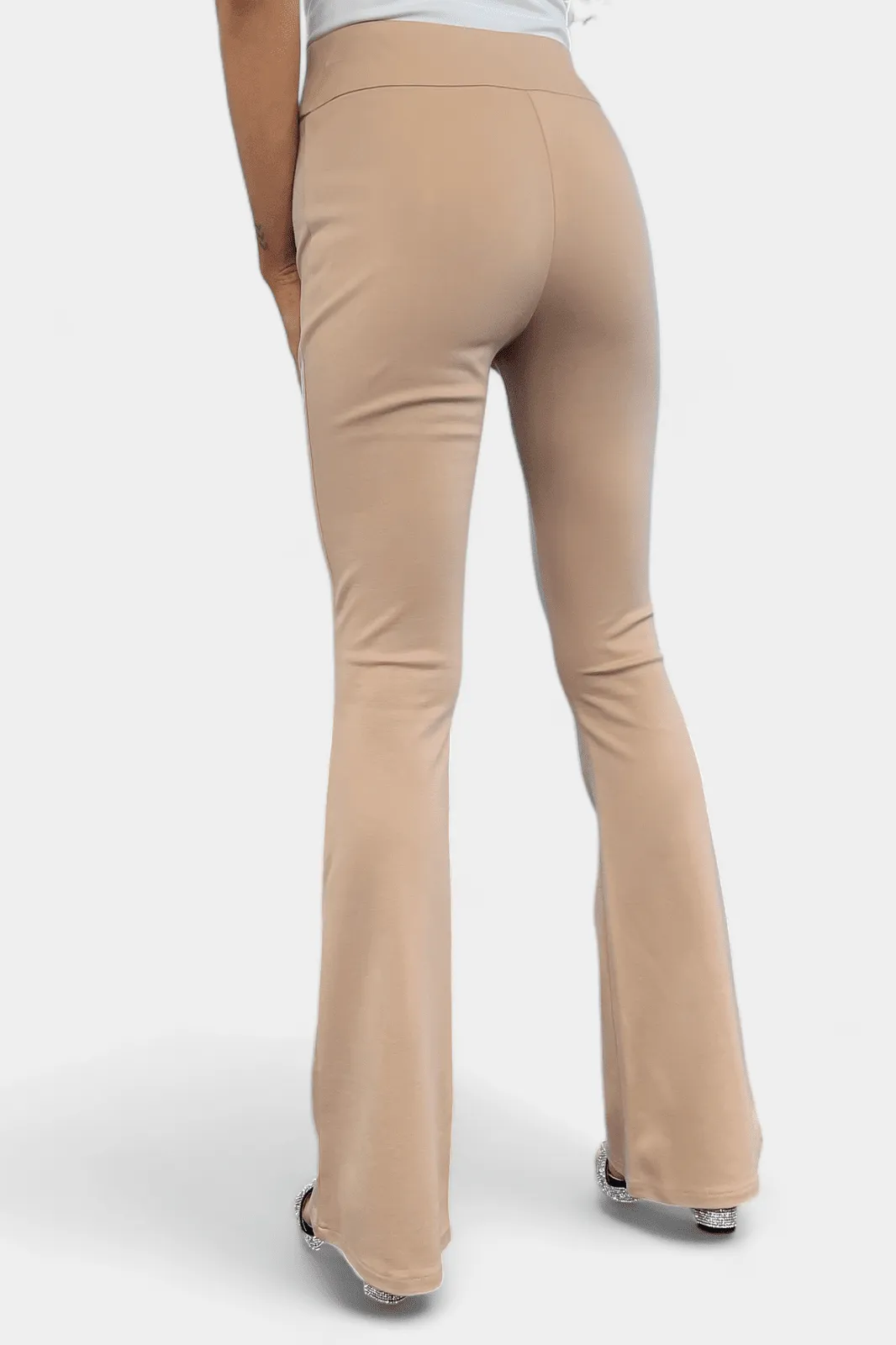 Khaki High Waisted Flare Pants [NO RETURNS]