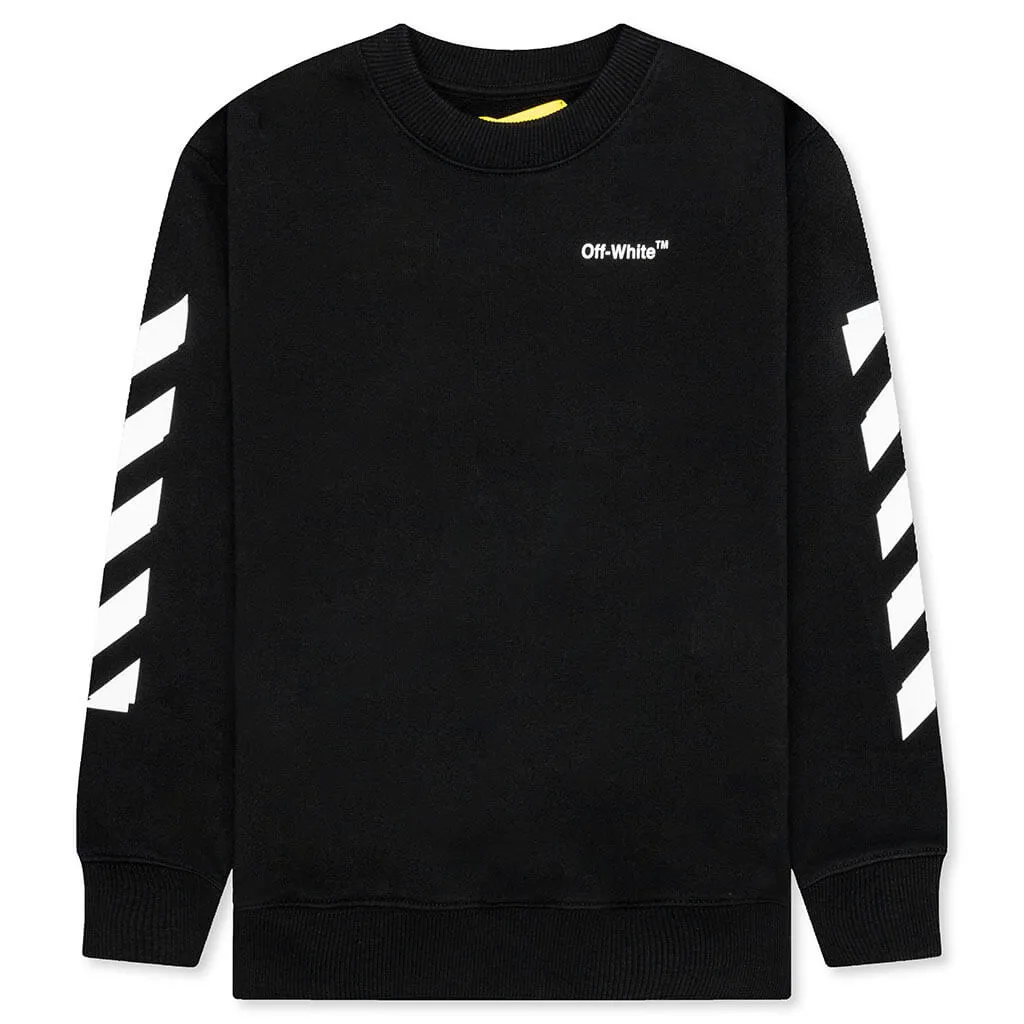 Kids Rubber Arrow Crewneck - Black/White