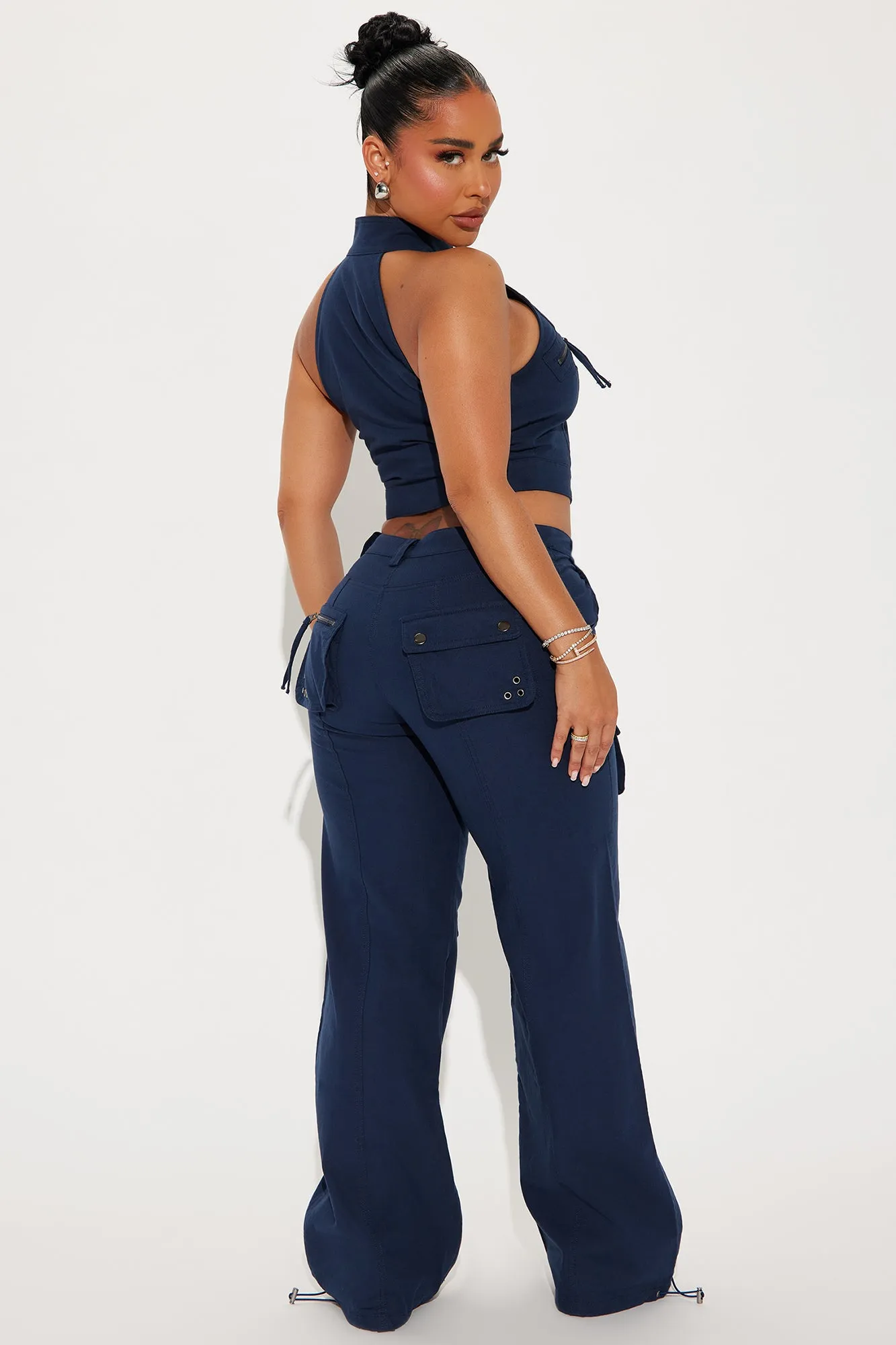 Laurie Cargo Pant Set - Navy