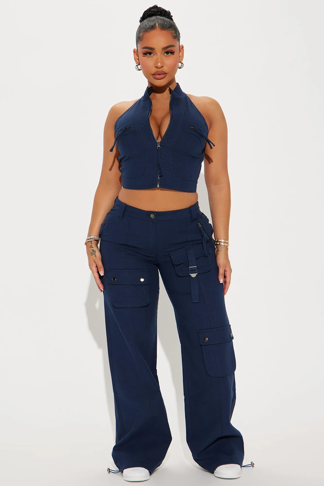 Laurie Cargo Pant Set - Navy