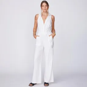 Linen Halter Polo Jumpsuit