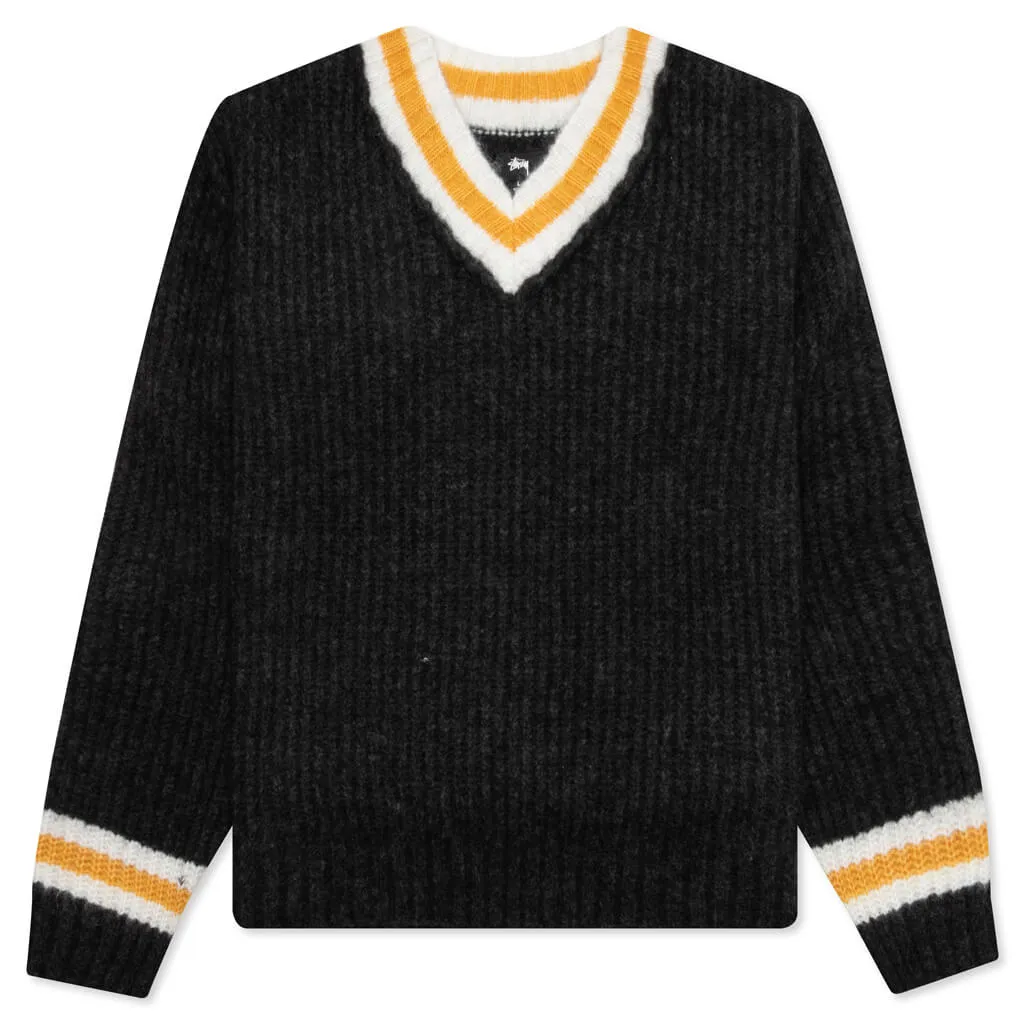 Mohair Tennis Sweater - Charcoal