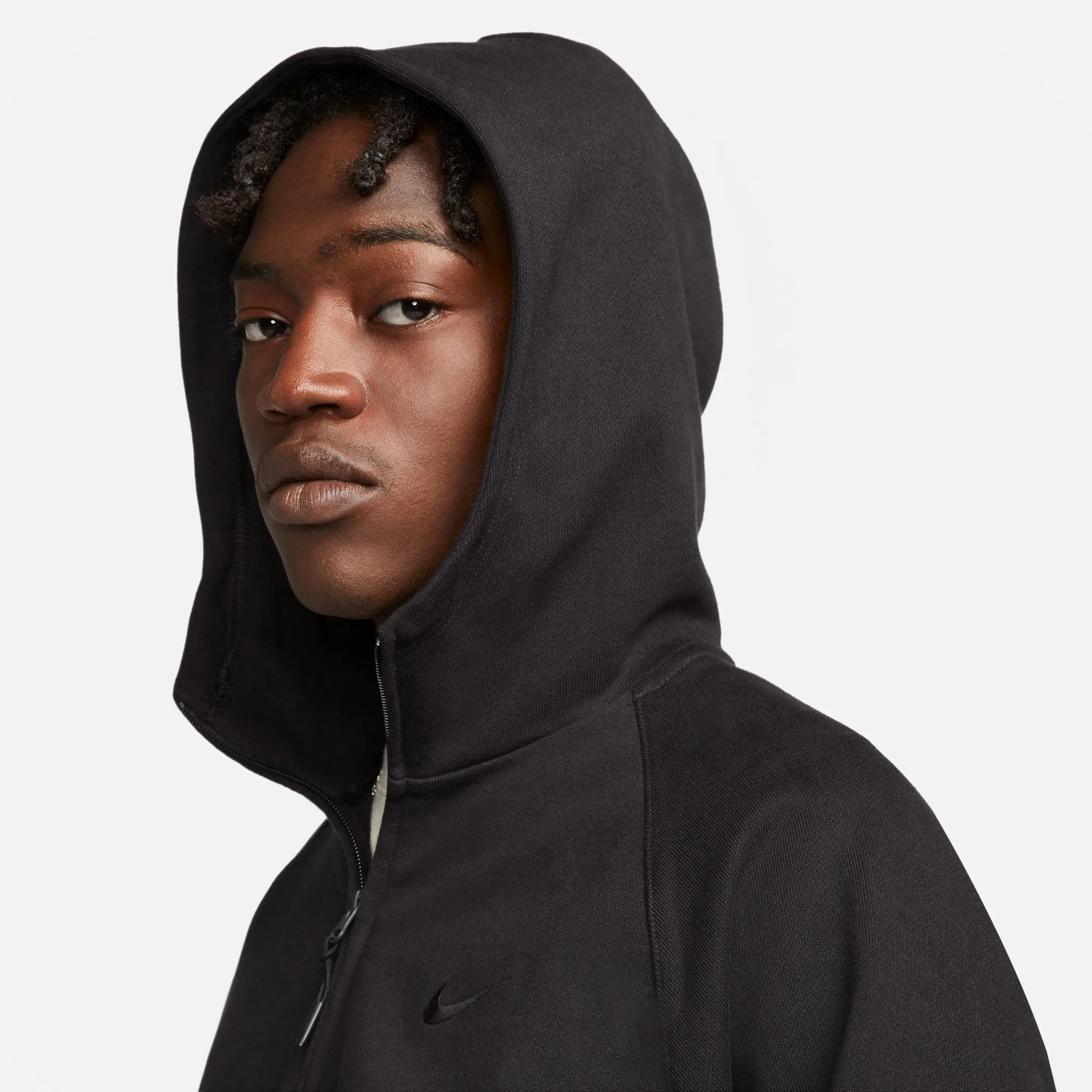 Nike Swoosh 1/2-Zip Fleece Hoodie (Black/Coconut Milk/Black)