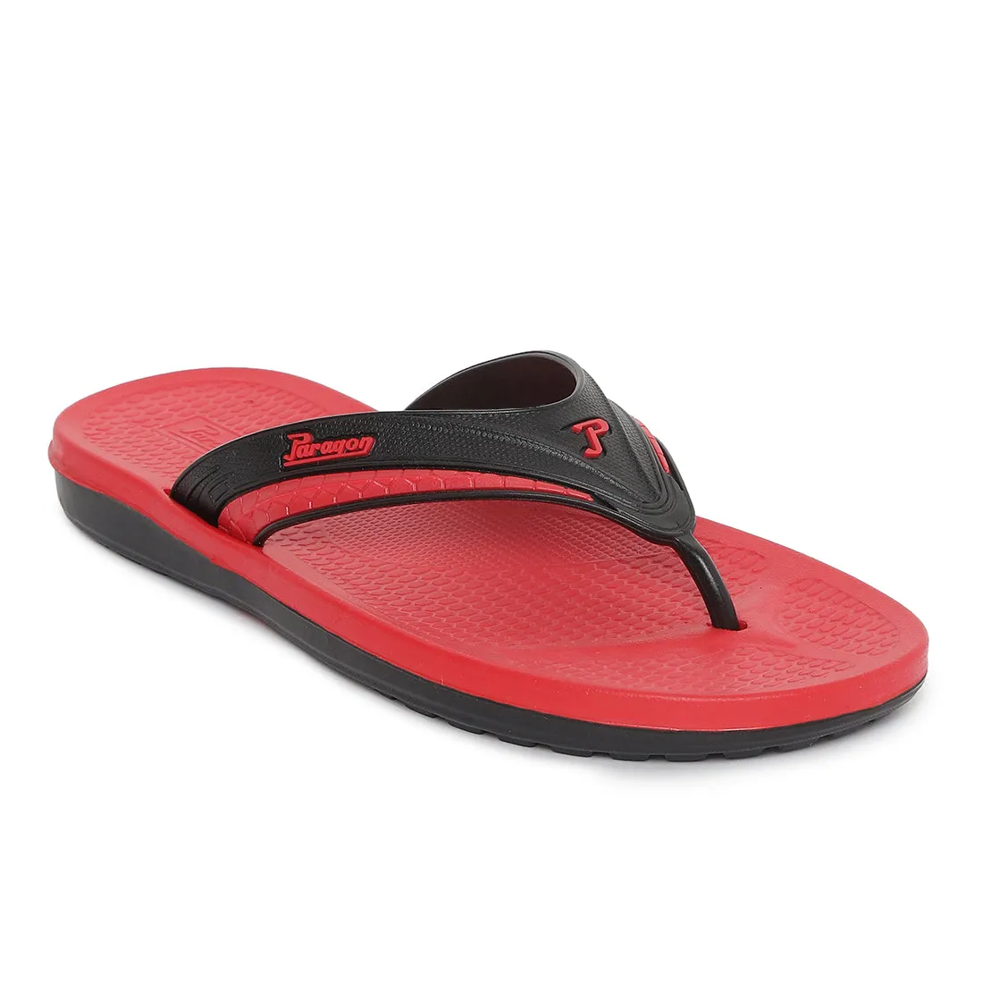 Paragon Ultra-Comfortable Black Casual Flip Flops for Men