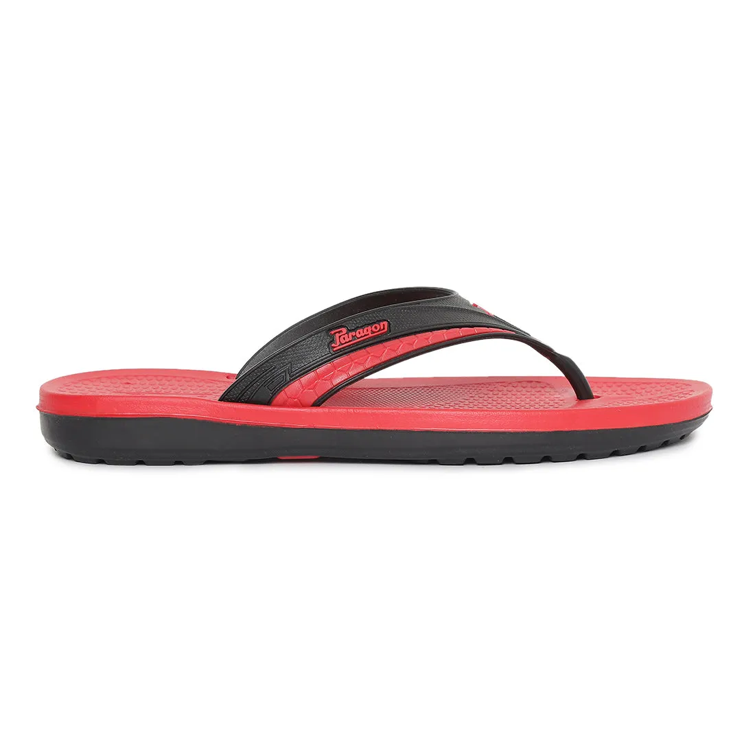 Paragon Ultra-Comfortable Black Casual Flip Flops for Men