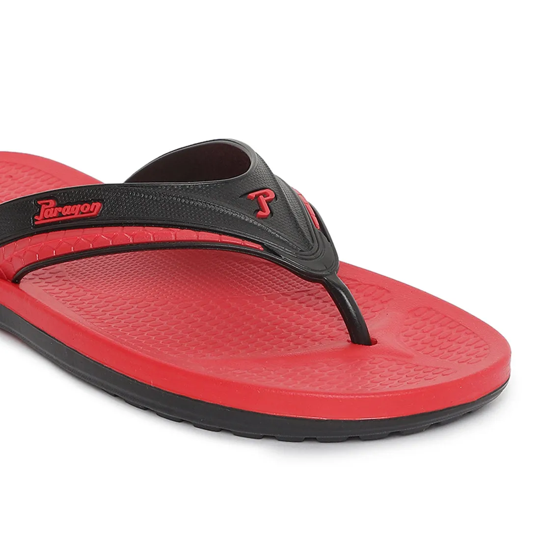 Paragon Ultra-Comfortable Black Casual Flip Flops for Men