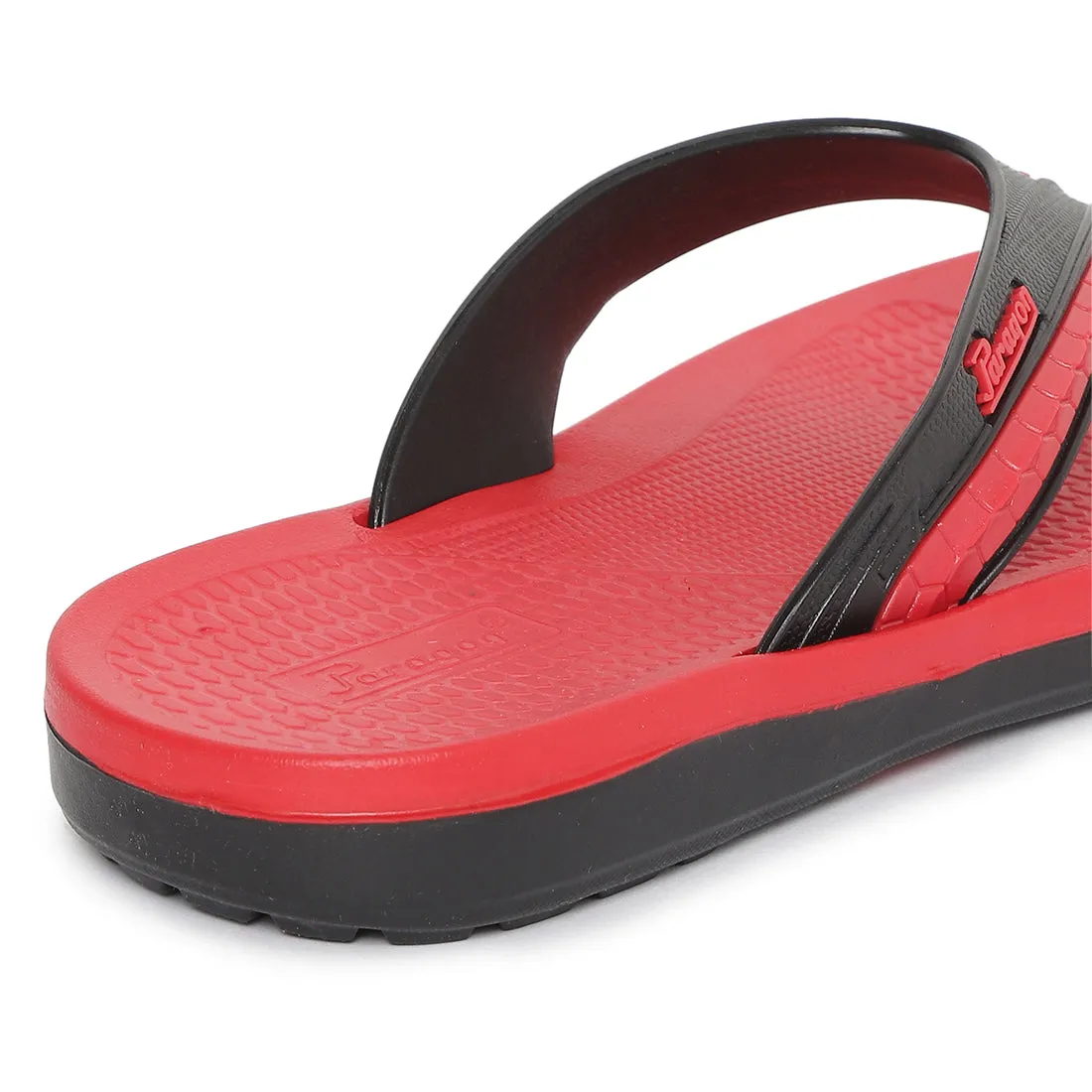 Paragon Ultra-Comfortable Black Casual Flip Flops for Men