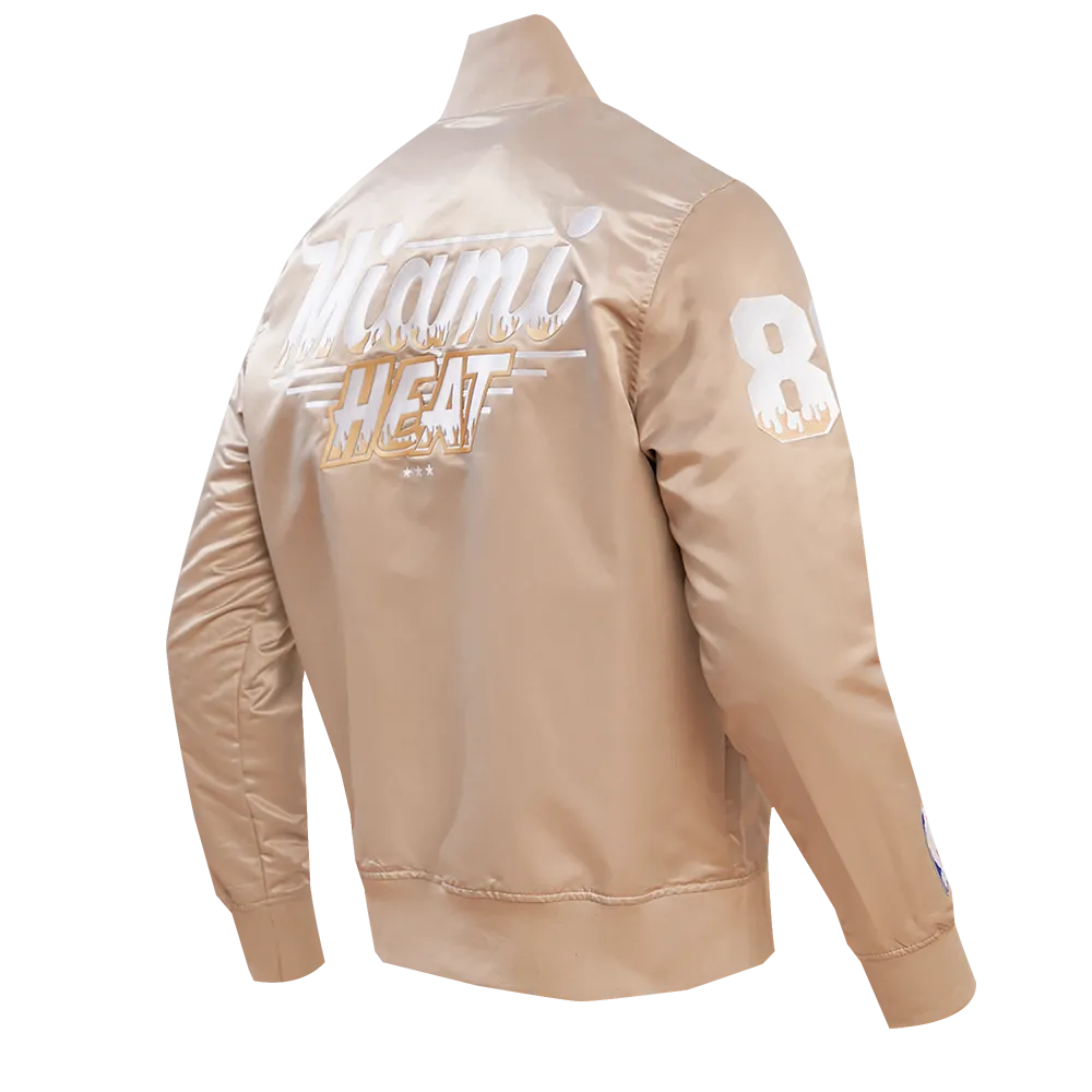 Pro Standard Miami HEAT Taupe Satin Jacket