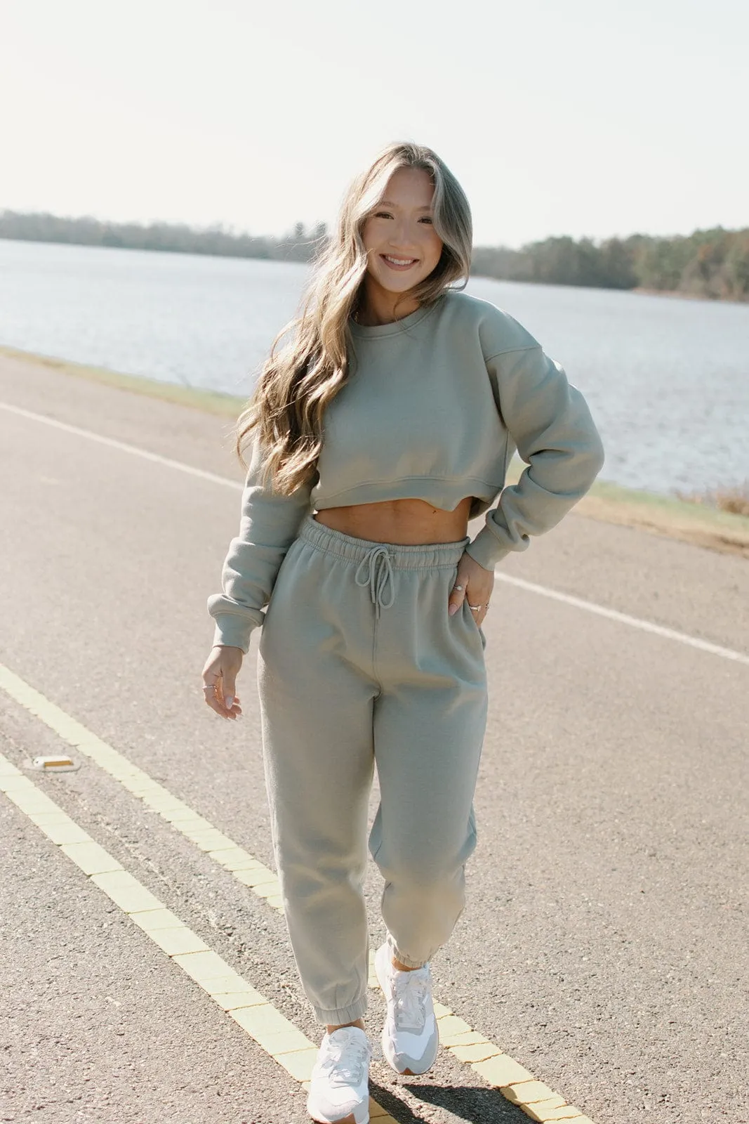 Sage Green Lounge Set Sweatpants