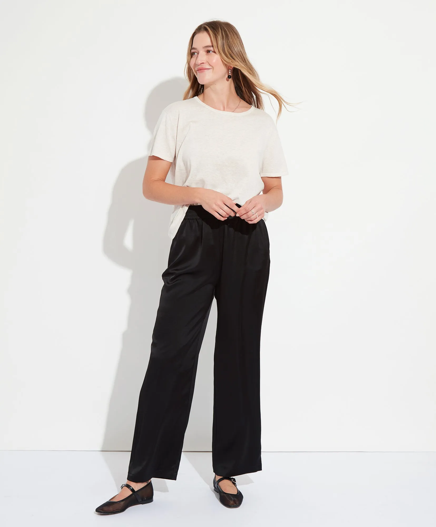 Satin Pull-On Pant