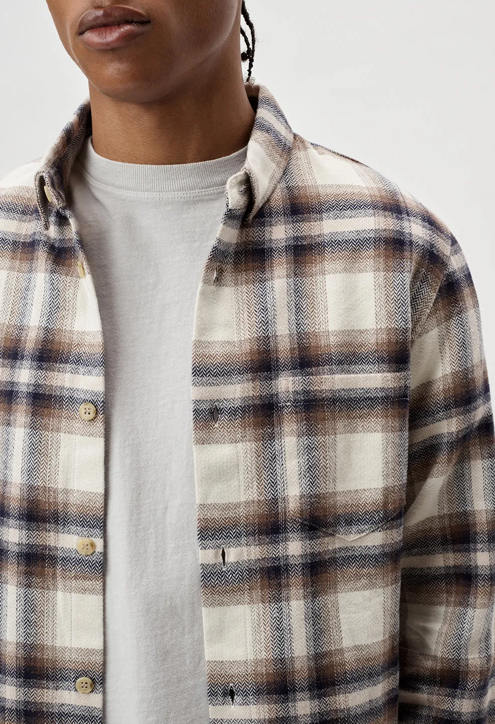 Sly Cotton Straight Hem / Natural X Navy