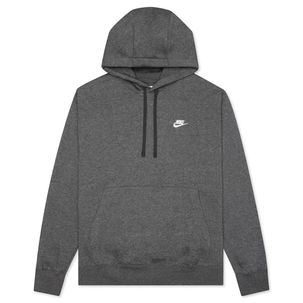 Sportswear Club Fleece Pullover Hoodie - Charcoal Heather/Anthracite/White