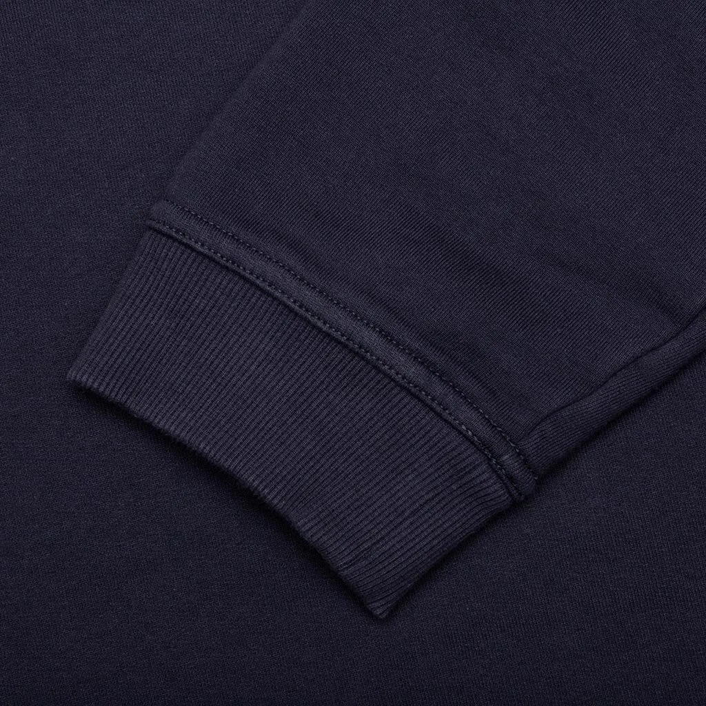 Tonal Upside Down Logo Hoodie - Blue/Tonal Embroidery