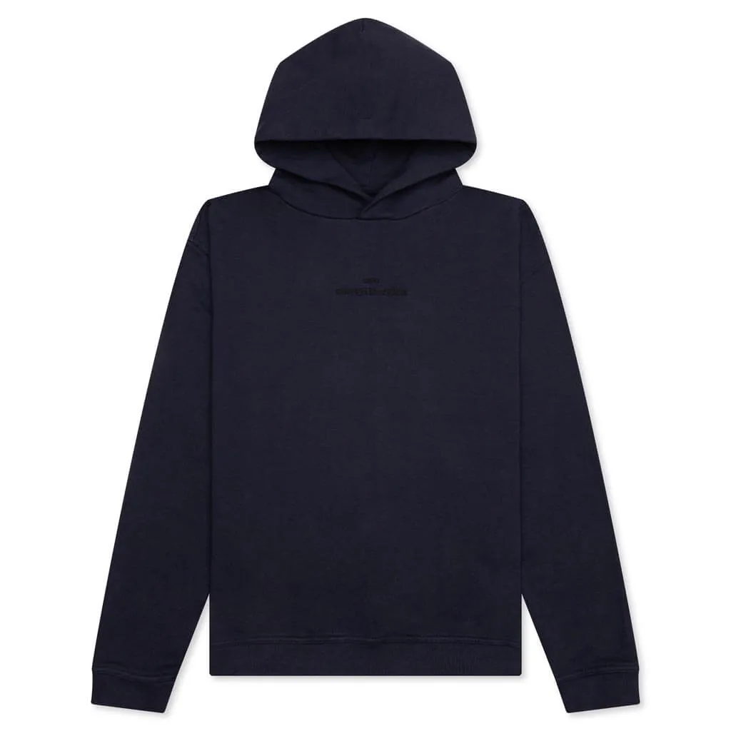 Tonal Upside Down Logo Hoodie - Blue/Tonal Embroidery