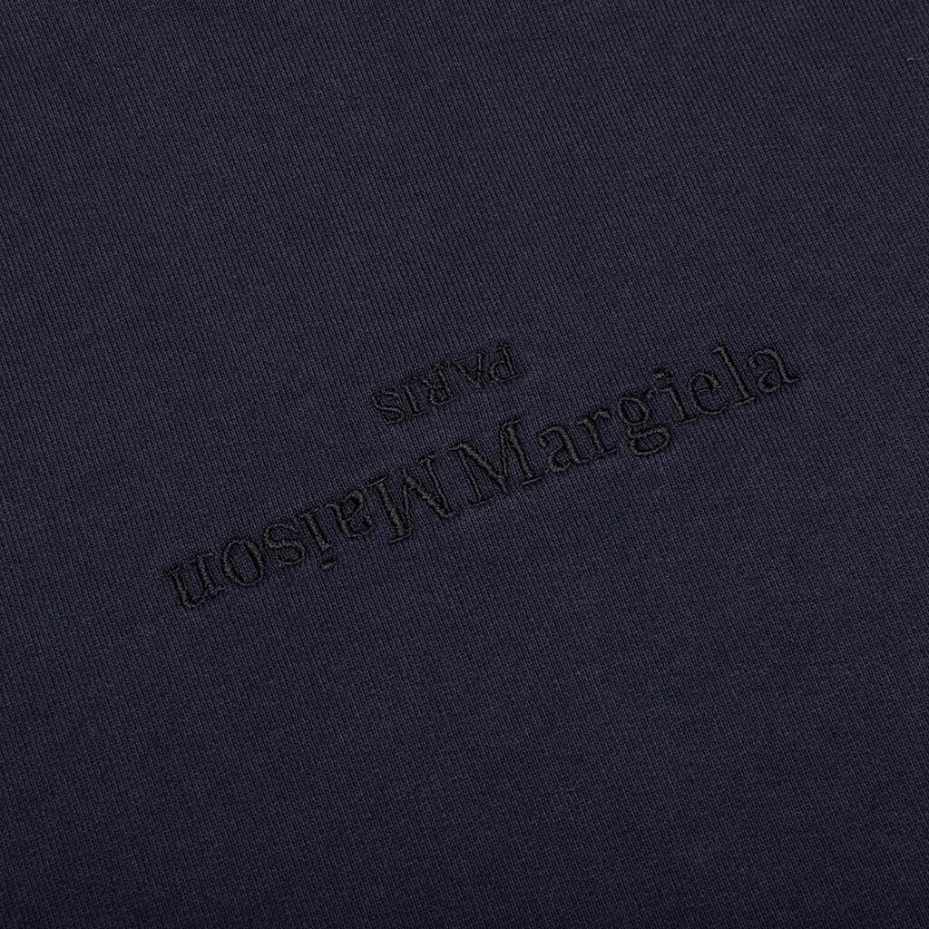 Tonal Upside Down Logo Hoodie - Blue/Tonal Embroidery