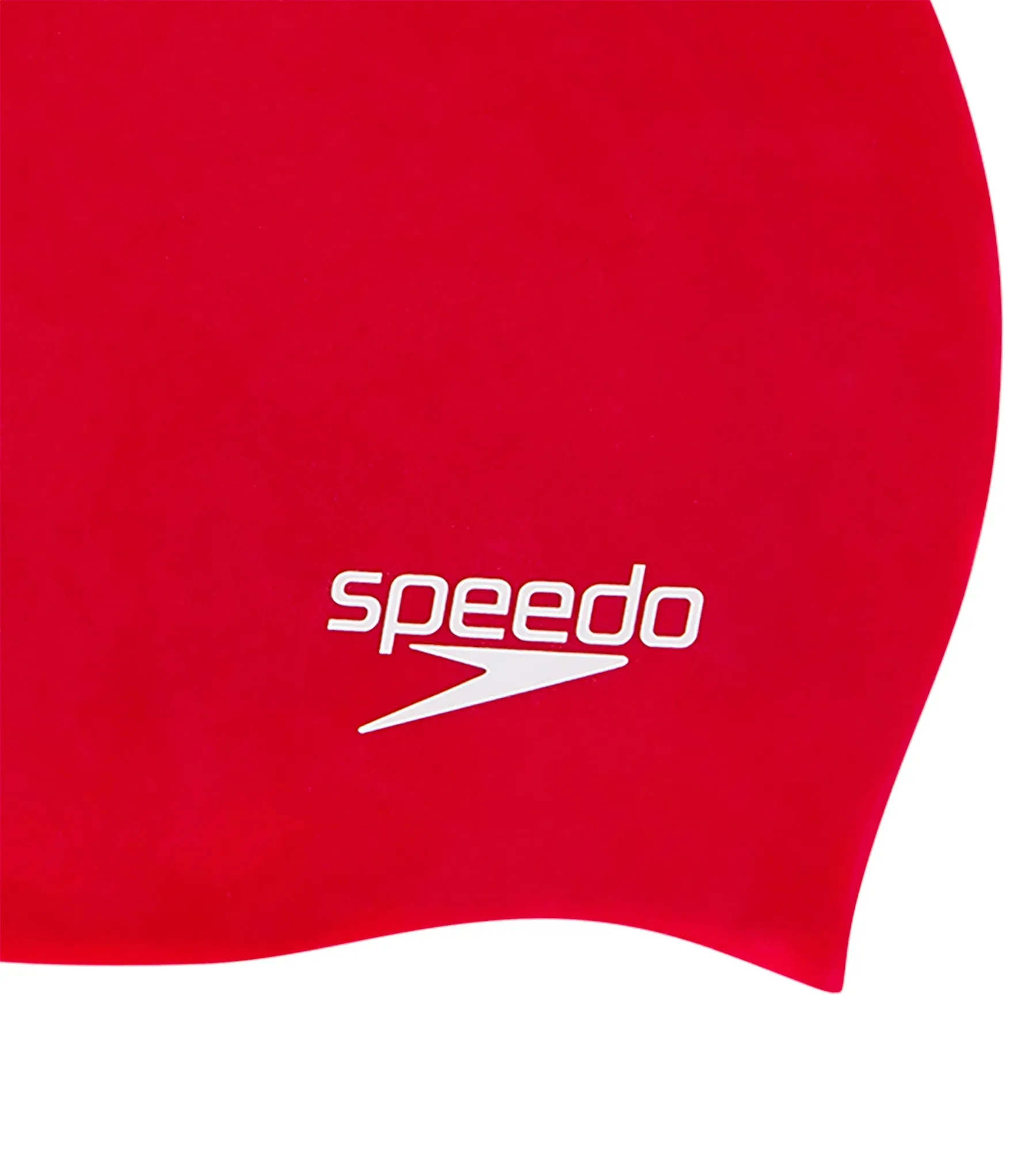 Unisex Junior Moulded Silicone Swim Caps - Red