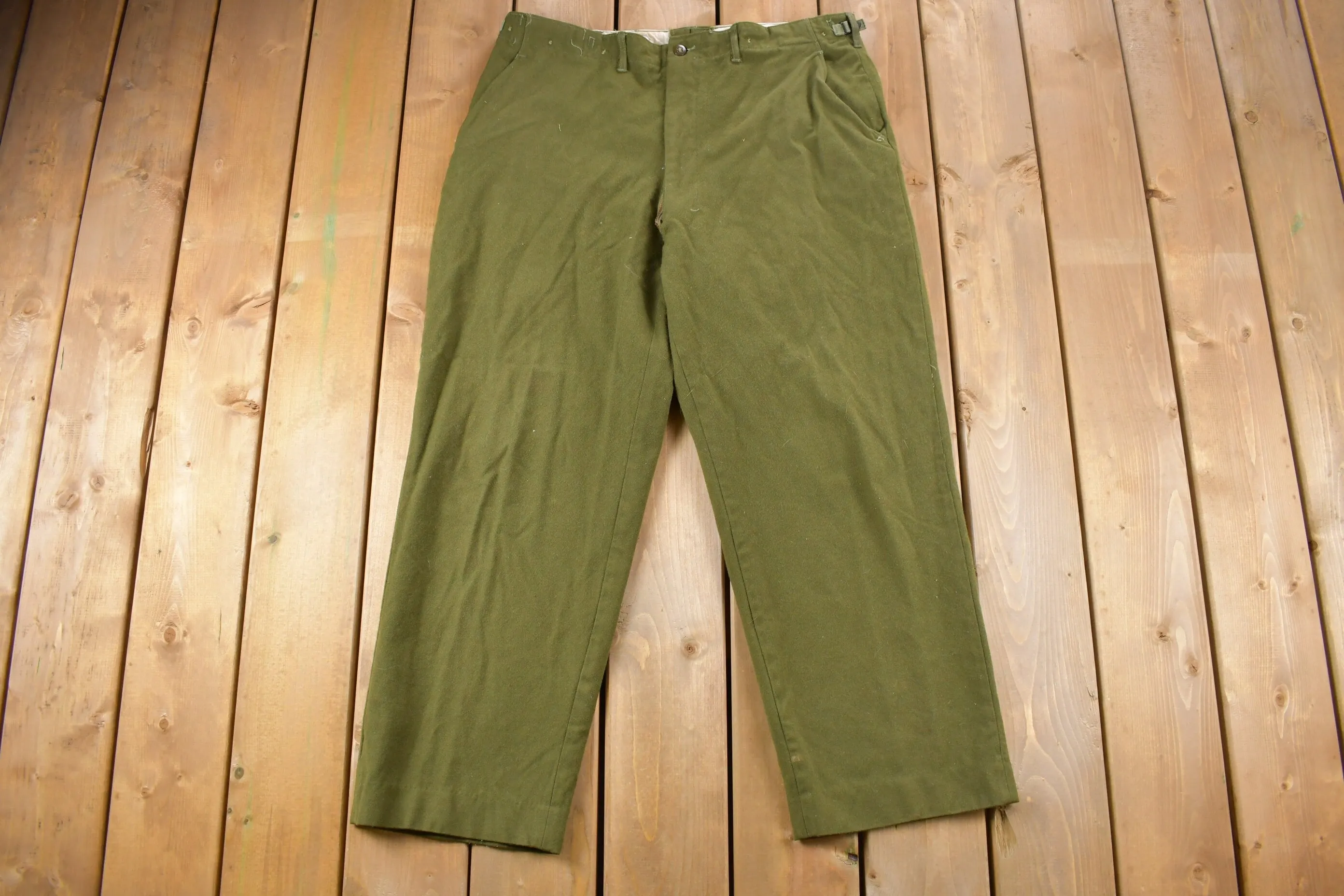 Vintage 1950s US Army Olive Green Cargo Pants Size 38  / True Vintage / Army Pants / Military Pant's / Vintage Cargos / Made In USA