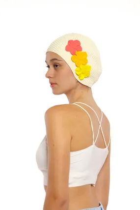 Vintage 3 Flowers Swim Cap