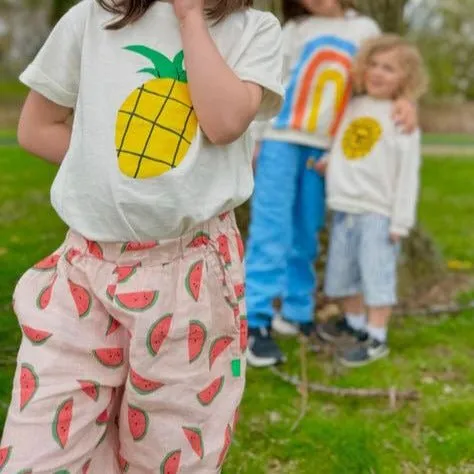 Watermelon Slices Linen Kid Pants