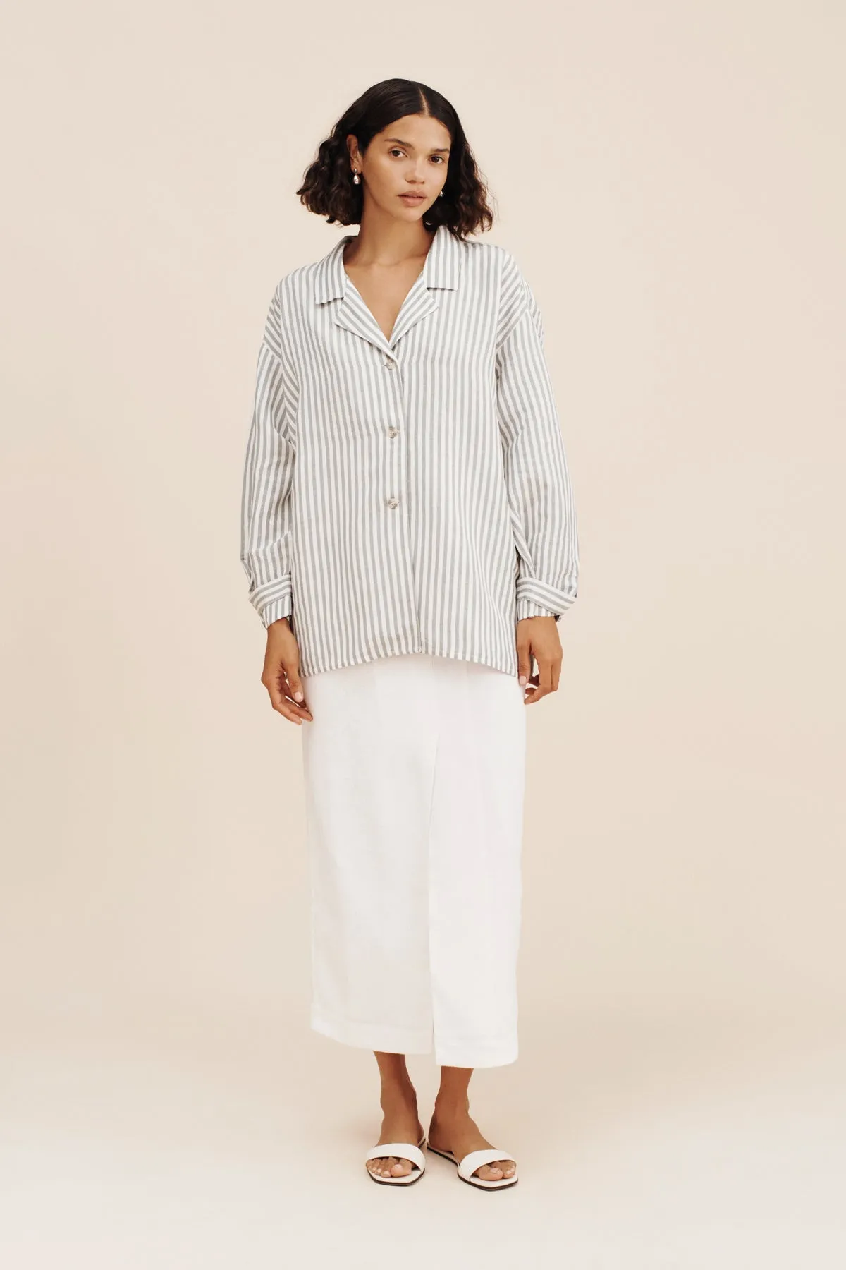 ZADIE SHIRT - SEAGRASS STRIPE